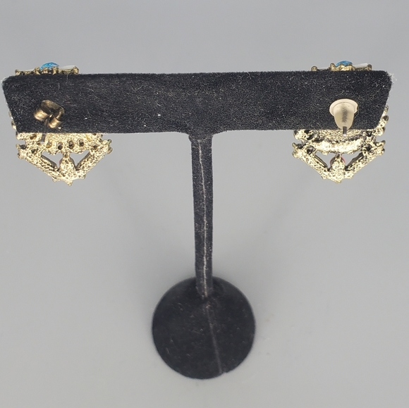 Milky White Studded Earrings and Religious Catholic Saint Bracelet Set - Picture 9 of 9